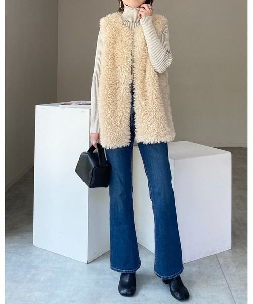 She's Closet(シーズクローゼット)の「ハイネックタイト長袖リブタートルニットプルオーバートップス(ニット/セーター・レディース・グリーン/テラコッタ/グレイッシュベージュ/アイボリー/カーキ/ブラック・FREE)」の21枚目の写真