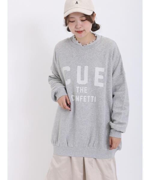 Samansa Mos2（サマンサ モスモス）の「飛び裏毛ロゴプリントゆるスウェット（Tシャツ/カットソー・レディース・ベージュ/ネイビー/グレー/キナリ・F）」の2枚目の写真