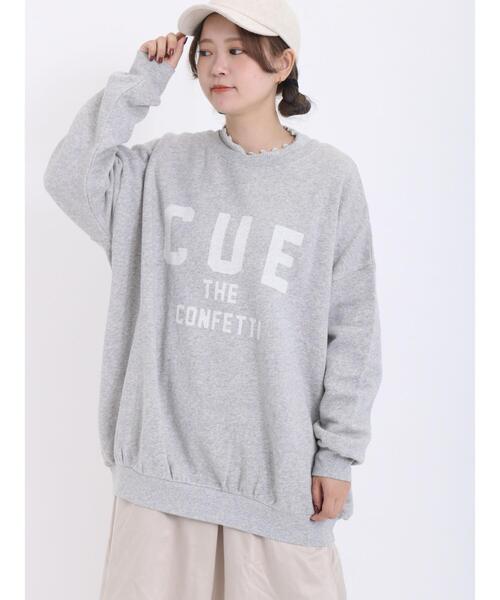 Samansa Mos2（サマンサ モスモス）の「飛び裏毛ロゴプリントゆるスウェット（Tシャツ/カットソー・レディース・ベージュ/ネイビー/グレー/キナリ・F）」の7枚目の写真