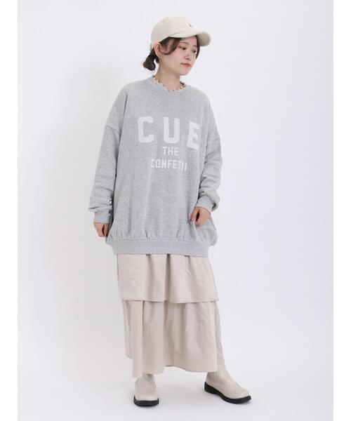 Samansa Mos2（サマンサ モスモス）の「飛び裏毛ロゴプリントゆるスウェット（Tシャツ/カットソー・レディース・ベージュ/ネイビー/グレー/キナリ・F）」の8枚目の写真