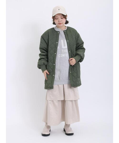 Samansa Mos2（サマンサ モスモス）の「飛び裏毛ロゴプリントゆるスウェット（Tシャツ/カットソー・レディース・ベージュ/ネイビー/グレー/キナリ・F）」の10枚目の写真