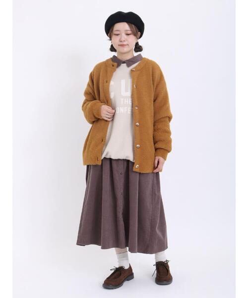 Samansa Mos2（サマンサ モスモス）の「飛び裏毛ロゴプリントゆるスウェット（Tシャツ/カットソー・レディース・ベージュ/ネイビー/グレー/キナリ・F）」の11枚目の写真