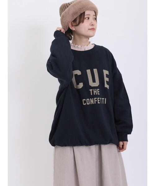 Samansa Mos2（サマンサ モスモス）の「飛び裏毛ロゴプリントゆるスウェット（Tシャツ/カットソー・レディース・ベージュ/ネイビー/グレー/キナリ・F）」の18枚目の写真