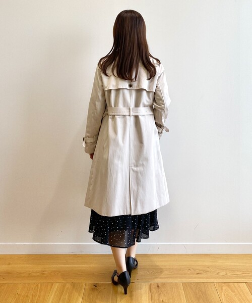 index（インデックス）の「◆≪通勤・セレモニー対応≫ XS-LLsize/トレンチコート【洗える/撥水/抗菌防臭】（トレンチコート・レディース・ネイビー/ベージュ/ナチュラル・38/36/42/34/40）」の6枚目の写真