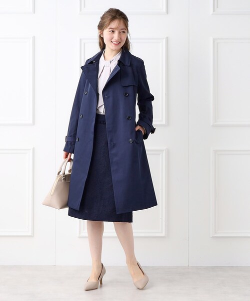 index（インデックス）の「◆≪通勤・セレモニー対応≫ XS-LLsize/トレンチコート【洗える/撥水/抗菌防臭】（トレンチコート・レディース・ネイビー/ベージュ/ナチュラル・38/36/42/34/40）」の13枚目の写真