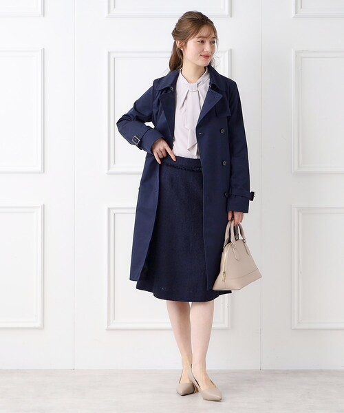 index（インデックス）の「◆≪通勤・セレモニー対応≫ XS-LLsize/トレンチコート【洗える/撥水/抗菌防臭】（トレンチコート・レディース・ネイビー/ベージュ/ナチュラル・38/36/42/34/40）」の14枚目の写真