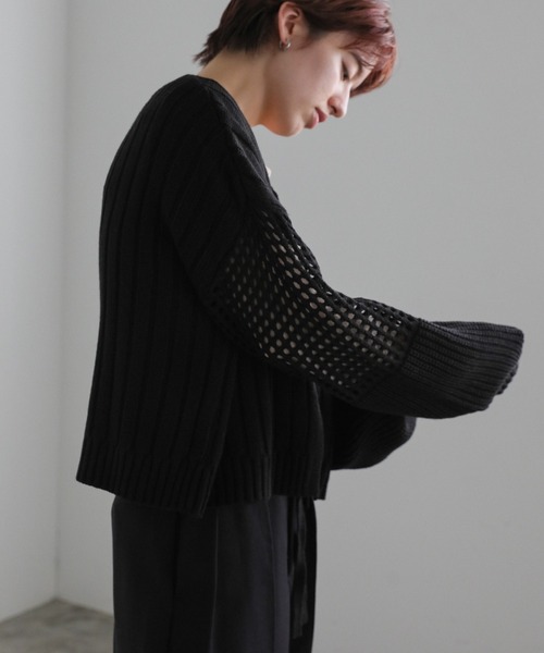select MOCA(セレクトモカ)の「【ZOZO限定】フロントリボンカーディガン(カーディガン/ボレロ・レディース・ブラック/グレイッシュベージュ・FREE)」の9枚目の写真