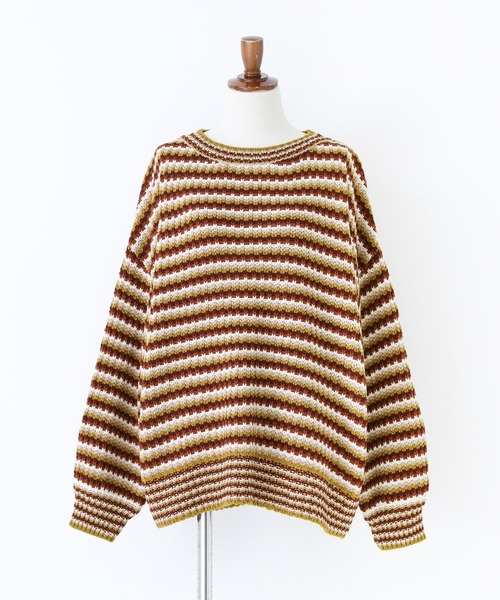 osharewalker（オシャレウォーカー）の「【廃盤】『マルチボーダー柄ニット』（ニット/セーター・レディース・グレイッシュブルー/テラコッタ・FREE）」の19枚目の写真