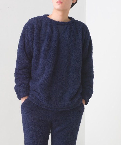 OMNES(オムネス)の「メンズあったかふわシャギープルオーバー(Tシャツ/カットソー・メンズ・チャコール/ネイビー・LARGE/MEDIUM)」の1枚目の写真