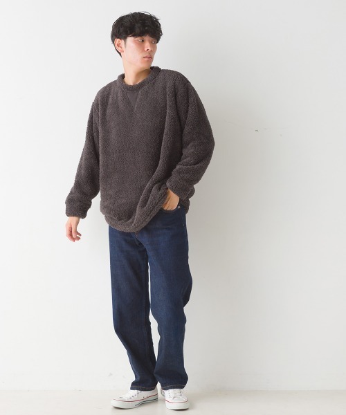 OMNES(オムネス)の「メンズあったかふわシャギープルオーバー(Tシャツ/カットソー・メンズ・チャコール/ネイビー・LARGE/MEDIUM)」の6枚目の写真
