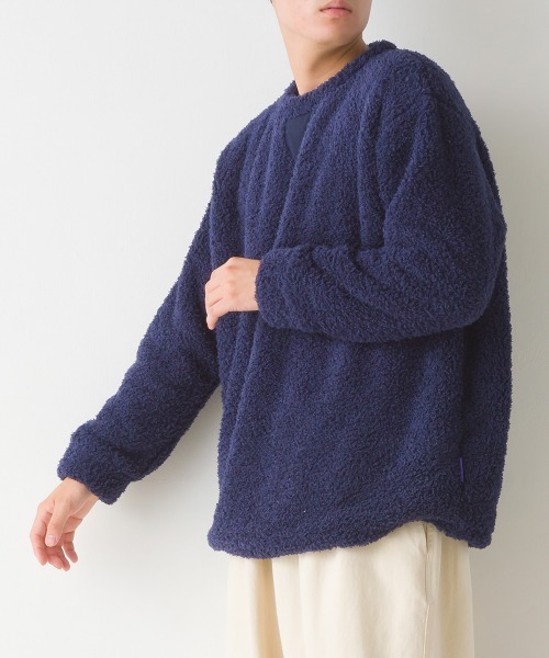 OMNES(オムネス)の「メンズあったかふわシャギープルオーバー(Tシャツ/カットソー・メンズ・チャコール/ネイビー・LARGE/MEDIUM)」の8枚目の写真