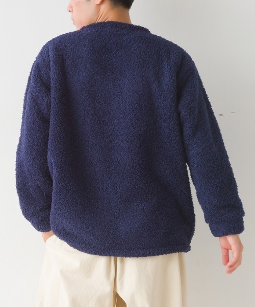 OMNES(オムネス)の「メンズあったかふわシャギープルオーバー(Tシャツ/カットソー・メンズ・チャコール/ネイビー・LARGE/MEDIUM)」の9枚目の写真