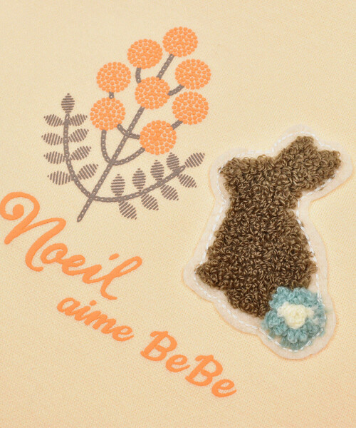 Noeil aime BeBe(ノイユエイムベベ)の「袖フリルベア裏毛起毛ウサギトレーナ―(80~130cm)(スウェット・キッズ・オフホワイト/ピンク・90cm/100cm/80cm/110cm/120cm/130cm)」の12枚目の写真