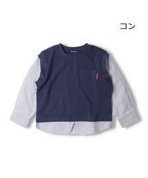 Moujonjon | 鹿の子ベスト重ね着風シャツ(Tシャツ/カットソー)