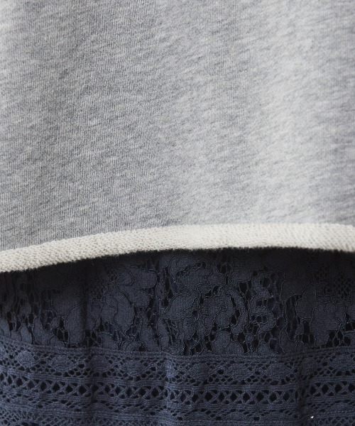 CHIC STYLE（シックスタイル）の「＜大きいサイズ＞綿100%7分袖ロゴ刺しゅうスウェット シックスタイル（スウェット・レディース・オフホワイト/ネイビー/杢グレー・5L/LL/L/3L/4L）」の7枚目の写真