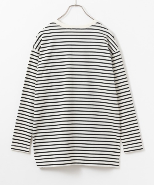 NAVY(ネイビー)の「NAVY ベーシック ボーダー長袖Tシャツ ロンT(Tシャツ/カットソー・レディース・ホワイト×ブラック/グレー×ホワイト/ベージュ系その他・L/M/S/XL)」の10枚目の写真
