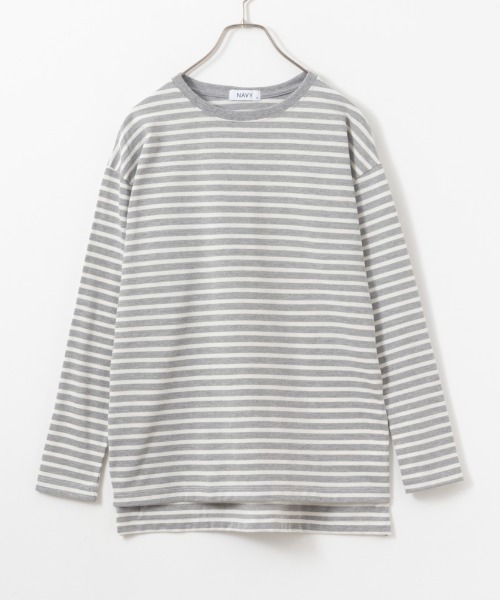 NAVY(ネイビー)の「NAVY ベーシック ボーダー長袖Tシャツ ロンT(Tシャツ/カットソー・レディース・ホワイト×ブラック/グレー×ホワイト/ベージュ系その他・L/M/S/XL)」の11枚目の写真
