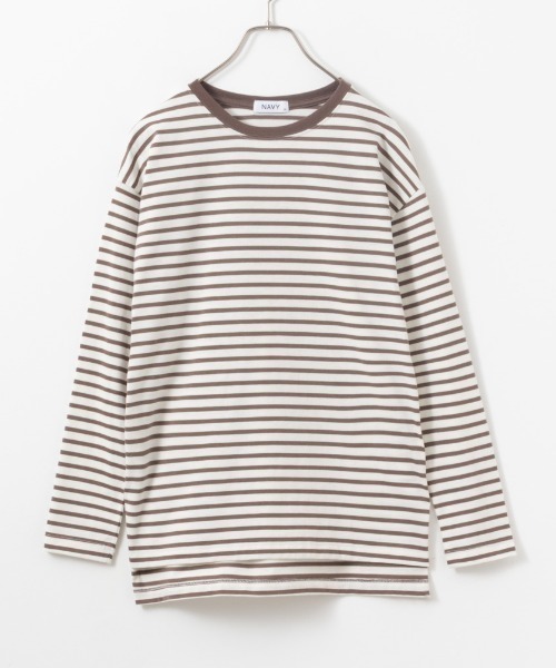 NAVY(ネイビー)の「NAVY ベーシック ボーダー長袖Tシャツ ロンT(Tシャツ/カットソー・レディース・ホワイト×ブラック/グレー×ホワイト/ベージュ系その他・L/M/S/XL)」の12枚目の写真