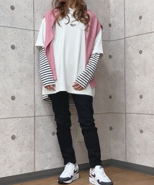 NAVY(ネイビー)の「NAVY ベーシック ボーダー長袖Tシャツ ロンT(Tシャツ/カットソー・レディース・ホワイト×ブラック/グレー×ホワイト/ベージュ系その他・L/M/S/XL)」の18枚目の写真