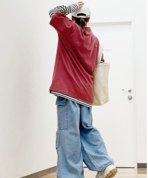 NAVY(ネイビー)の「NAVY ベーシック ボーダー長袖Tシャツ ロンT(Tシャツ/カットソー・レディース・ホワイト×ブラック/グレー×ホワイト/ベージュ系その他・L/M/S/XL)」の19枚目の写真