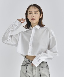 JOHN LAWRENCE SULLIVAN | 【JOHN LAWRENCE SULLIVAN/ジョンローレンスサリバン】BROADCLOTH CROPPED SHIRT/ブロードクロスクロップドシャツ/ショート丈ブラウス/3C007-0324-20(シャツ/ブラウス)