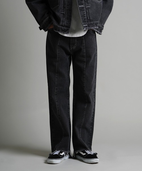 JACKROSE(ジャックローズ)の「JE-FRINGE DENIM PANTS(デニムパンツ・メンズ・ブラック/インディゴブルー・M/L)」の2枚目の写真