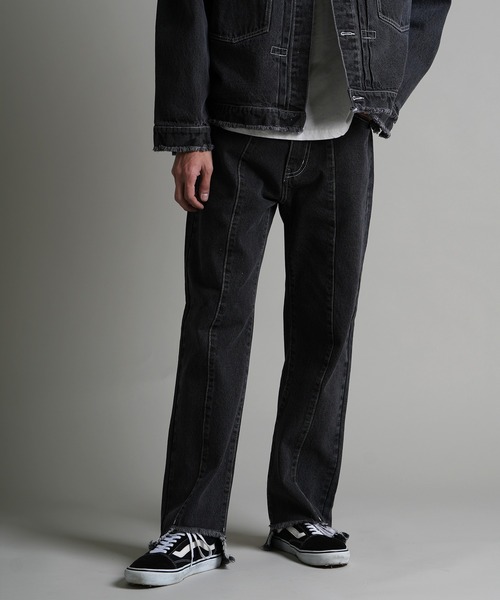 JACKROSE(ジャックローズ)の「JE-FRINGE DENIM PANTS(デニムパンツ・メンズ・ブラック/インディゴブルー・M/L)」の3枚目の写真