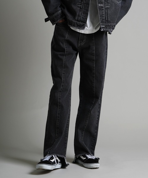 JACKROSE(ジャックローズ)の「JE-FRINGE DENIM PANTS(デニムパンツ・メンズ・ブラック/インディゴブルー・M/L)」の4枚目の写真