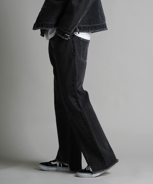 JACKROSE(ジャックローズ)の「JE-FRINGE DENIM PANTS(デニムパンツ・メンズ・ブラック/インディゴブルー・M/L)」の6枚目の写真