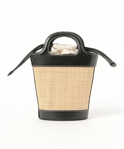 Demi-Luxe BEAMS / アタ オープンワーク カゴバッグ Demi-Luxe BEAMS / アタ オープンワーク カゴバッグ BLACK