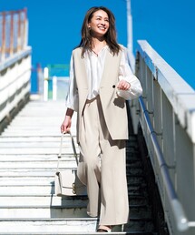 【11サイズ展開/セレモニー】 BEAUTY MOVE タックワイドパンツ