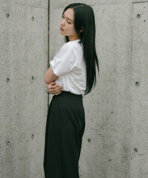 select MOCA(セレクトモカ)の「ラップワイドパンツ(スラックス・レディース・カーキ/グレイッシュベージュ/ブラック・MEDIUM/SMALL)」の11枚目の写真