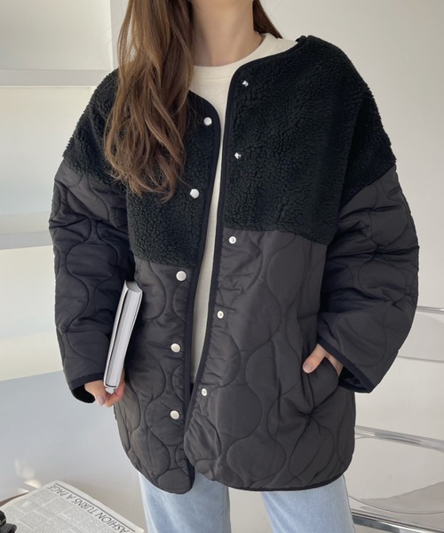 定価23000円 ボア キルティング 切り替え アウター YAMADAYA 11/7値下げ【新品タグ付】ボアキルティングコート ヤマダヤ 定価