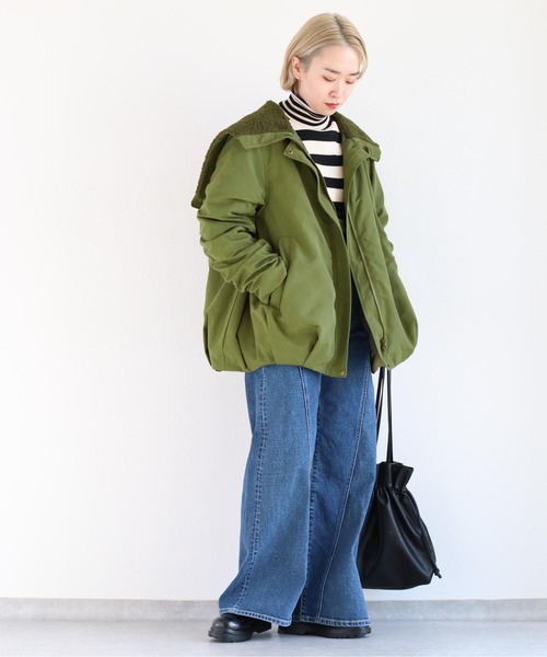 cepo（セポ）の「ソデギャザーバルーンボアブルゾン（ブルゾン・レディース・オリーブ/ブラック・M）」の16枚目の写真