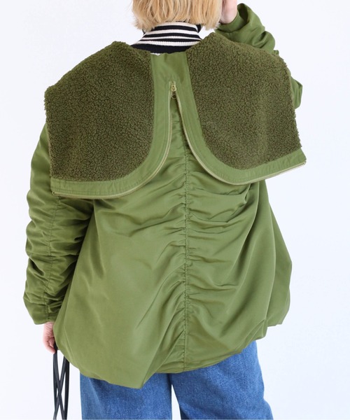 cepo（セポ）の「ソデギャザーバルーンボアブルゾン（ブルゾン・レディース・オリーブ/ブラック・M）」の15枚目の写真