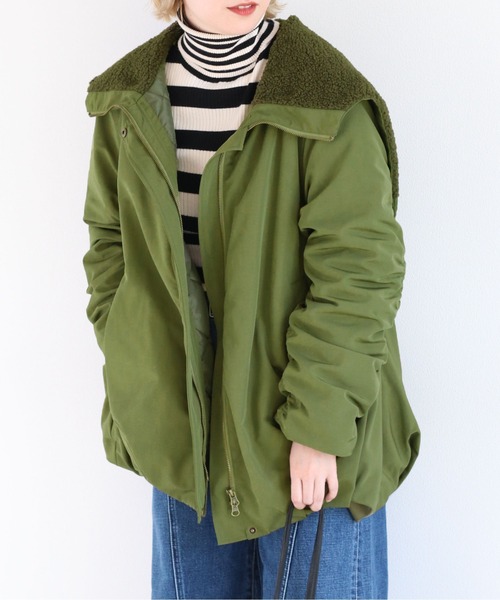 cepo（セポ）の「ソデギャザーバルーンボアブルゾン（ブルゾン・レディース・オリーブ/ブラック・M）」の7枚目の写真