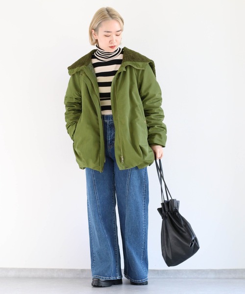 cepo（セポ）の「ソデギャザーバルーンボアブルゾン（ブルゾン・レディース・オリーブ/ブラック・M）」の20枚目の写真