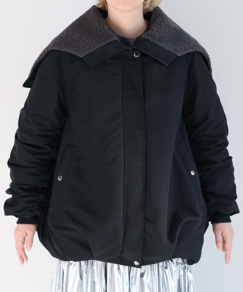 cepo（セポ）の「ソデギャザーバルーンボアブルゾン（ブルゾン・レディース・オリーブ/ブラック・M）」の9枚目の写真