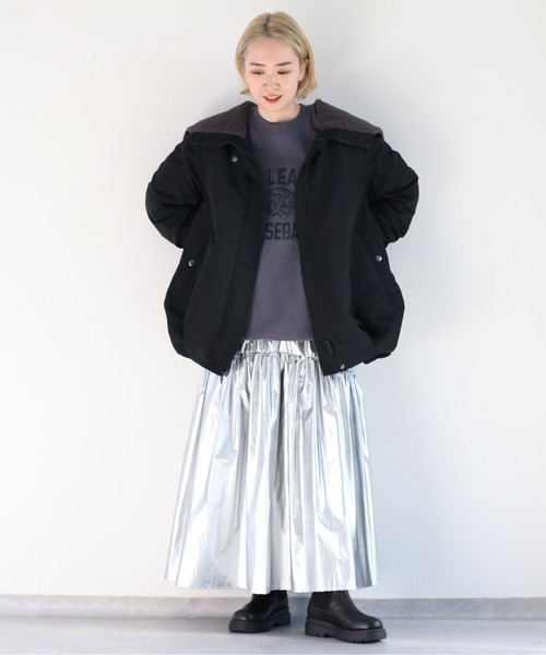 cepo（セポ）の「ソデギャザーバルーンボアブルゾン（ブルゾン・レディース・オリーブ/ブラック・M）」の5枚目の写真