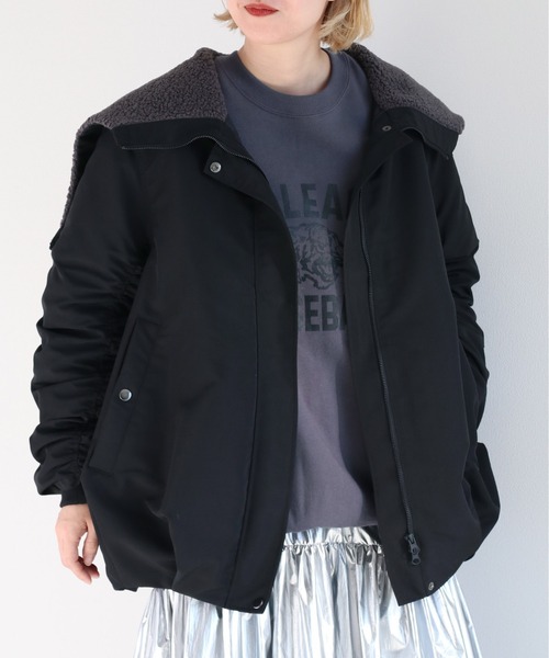 cepo（セポ）の「ソデギャザーバルーンボアブルゾン（ブルゾン・レディース・オリーブ/ブラック・M）」の21枚目の写真