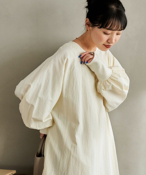 FREAK'S STORE（フリークスストア）の「限定展開　パネル ステッチデザイン ナイロンワンピース（ワンピース・レディース・ナチュラル/ブラック/オリーブ/サックスブルー・SMALL/MEDIUM）」の11枚目の写真