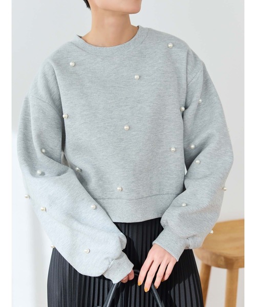 Edit Sheen（エディットシーン）の「裏起毛パールスウェット（スウェット・レディース・ブラック/グレー・M）」の4枚目の写真
