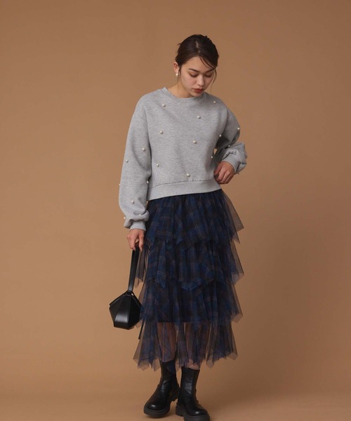 Edit Sheen（エディットシーン）の「裏起毛パールスウェット（スウェット・レディース・ブラック/グレー・M）」の12枚目の写真