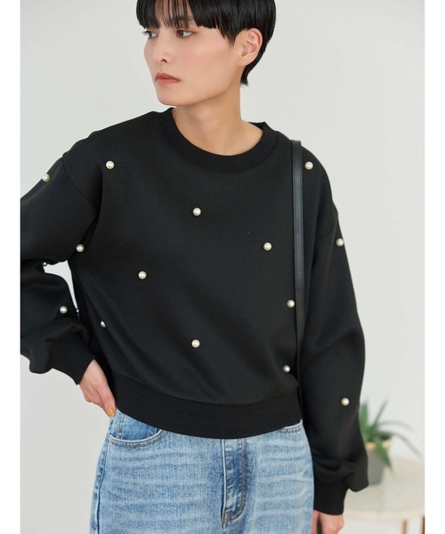 Edit Sheen（エディットシーン）の「裏起毛パールスウェット（スウェット・レディース・ブラック/グレー・M）」の10枚目の写真