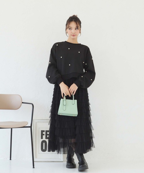 Edit Sheen（エディットシーン）の「裏起毛パールスウェット（スウェット・レディース・ブラック/グレー・M）」の8枚目の写真