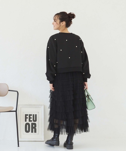 Edit Sheen（エディットシーン）の「裏起毛パールスウェット（スウェット・レディース・ブラック/グレー・M）」の9枚目の写真