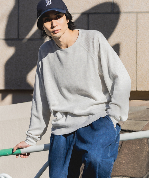 417 EDIFICE（フォーワンセブンエディフィス）の「メランジ ワッフル カットソー（Tシャツ/カットソー・メンズ・ホワイト/ベージュ/チャコールグレー・SMALL/MEDIUM/LARGE）」の13枚目の写真