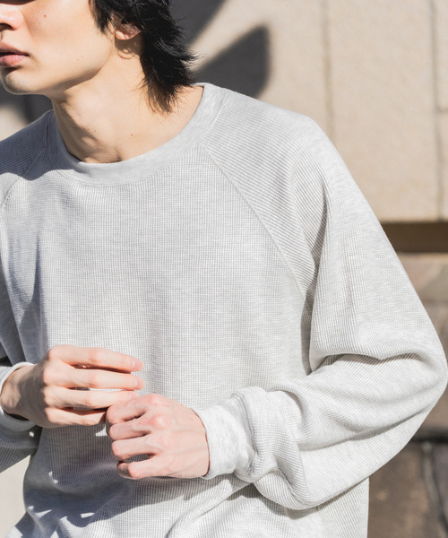 417 EDIFICE（フォーワンセブンエディフィス）の「メランジ ワッフル カットソー（Tシャツ/カットソー・メンズ・ホワイト/ベージュ/チャコールグレー・SMALL/MEDIUM/LARGE）」の15枚目の写真