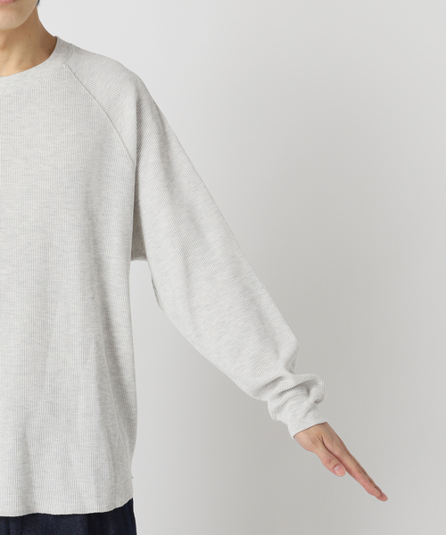 417 EDIFICE（フォーワンセブンエディフィス）の「メランジ ワッフル カットソー（Tシャツ/カットソー・メンズ・ホワイト/ベージュ/チャコールグレー・SMALL/MEDIUM/LARGE）」の8枚目の写真