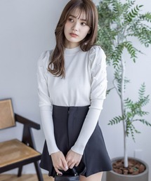 clear | リボン付きパフスリーブニットトップス≪2024SS新作≫(ニット/セーター)